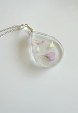Load image into Gallery viewer, Purple Flower Petal Teardrop Necklace