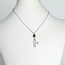 Load image into Gallery viewer, Stethoscope Necklace with Faceted Black Onyx
