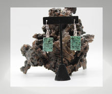 Load image into Gallery viewer, African Turquoise Rectangle Earrings
