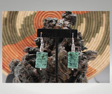 Load image into Gallery viewer, African Turquoise Rectangle Earrings
